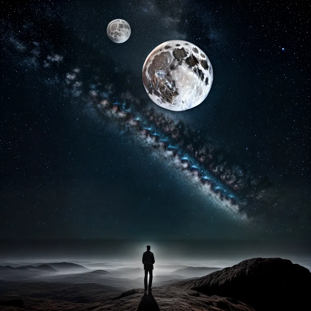Fotos sonho lua estrelas silhueta