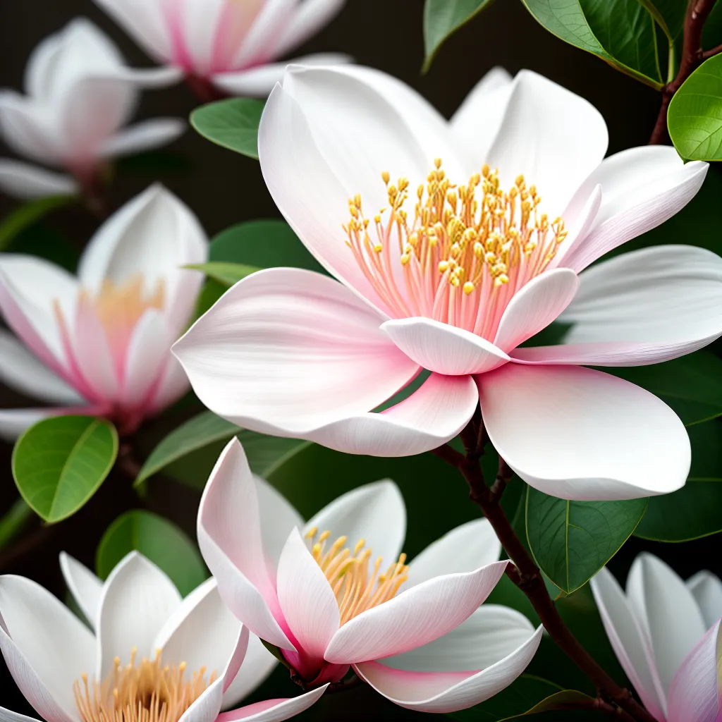 Fotos sonho magnolia flor rosa branca