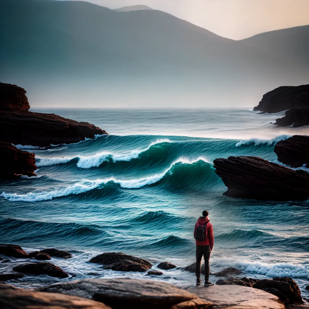 Fotos sonho ondas misterio praia