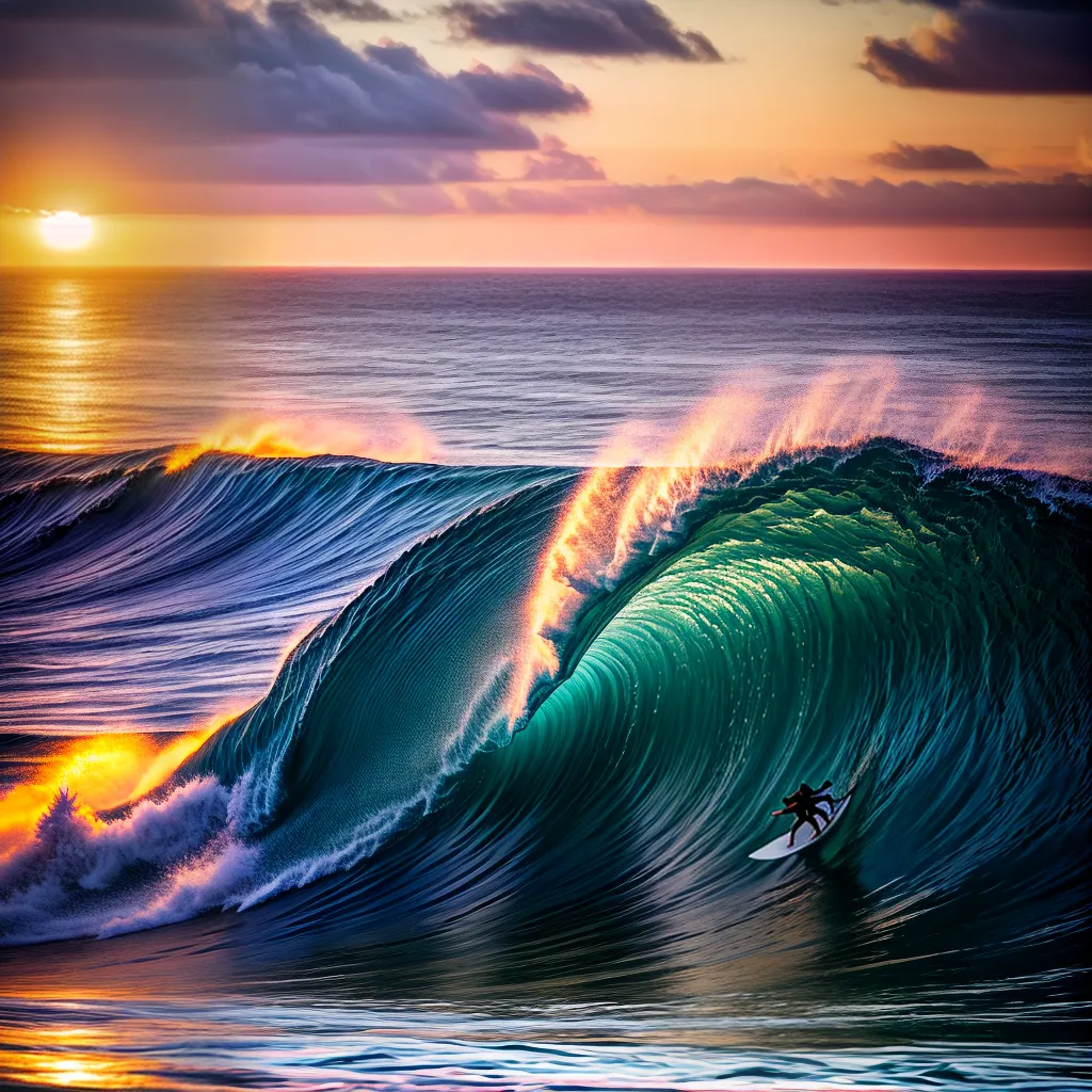 Fotos sonho ondas oceano por do sol