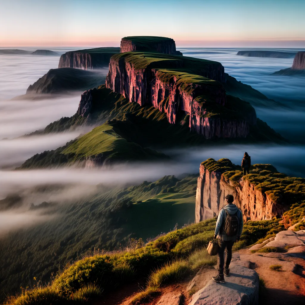 Viagem ao desconhecido: desvendando os mistérios dos sonhos. 5 Fotos sonho paisagem nebulosa cliff luz