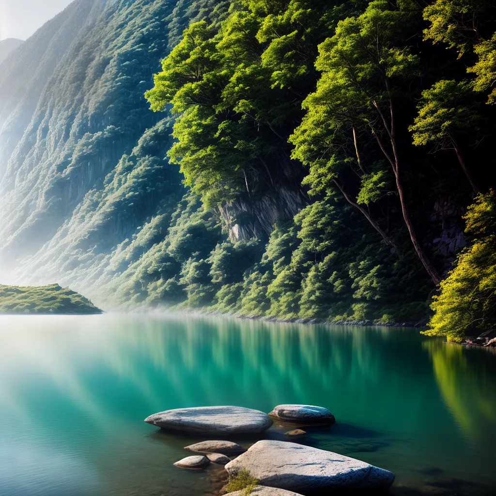 Fotos sonho paz lago arvores montanhas