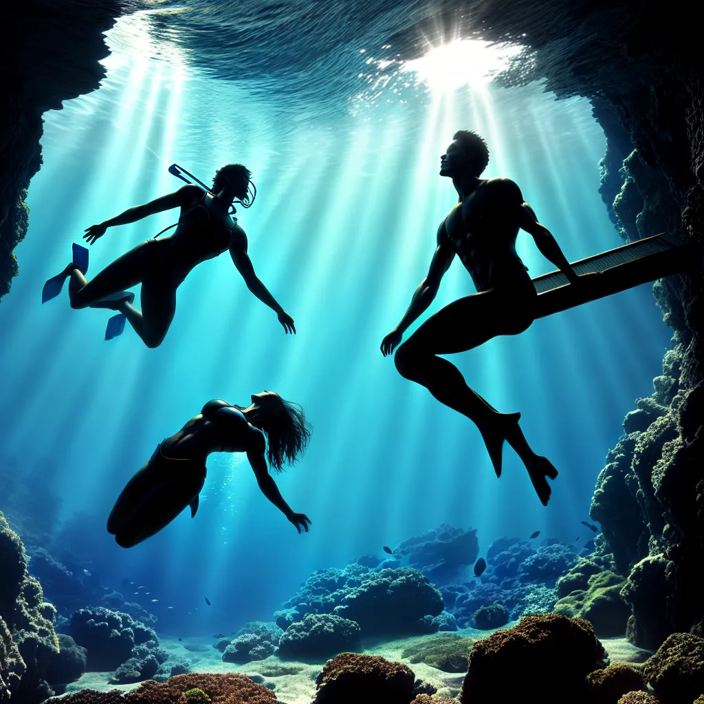 Título do blog: Desvendando Mistérios - Qual o Significado de Sonhar com Natação e Mergulho 2 Fotos sonho piscina agua sol silhueta mergulhador