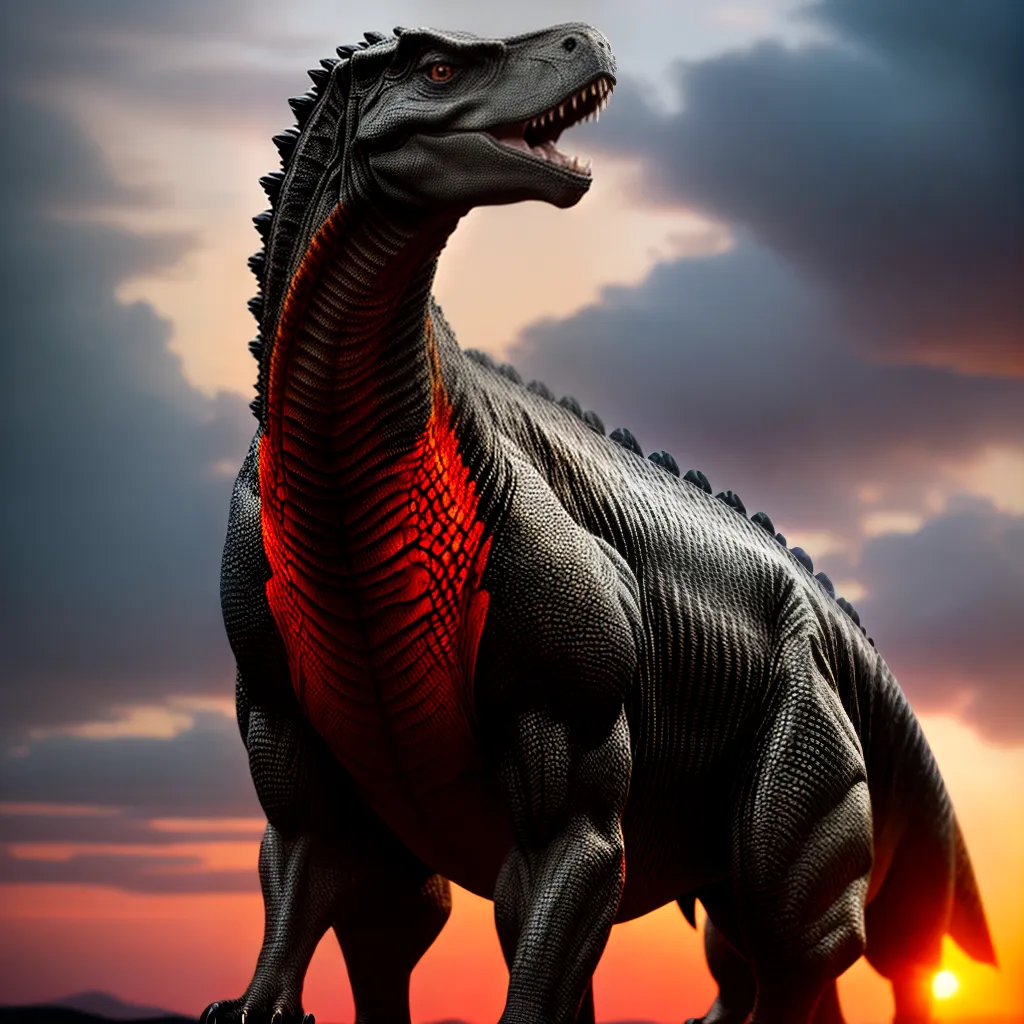 Fotos sonho reptil prehistorico silhueta por do sol