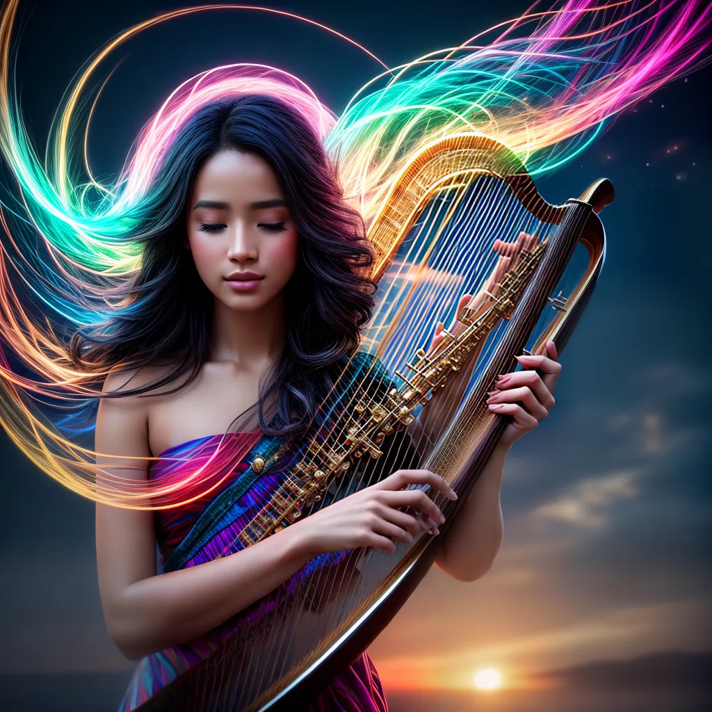 Fotos sono harpa espirais cores