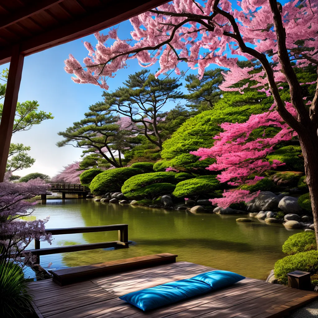 Fotos sono japones lanterna sakura jardim