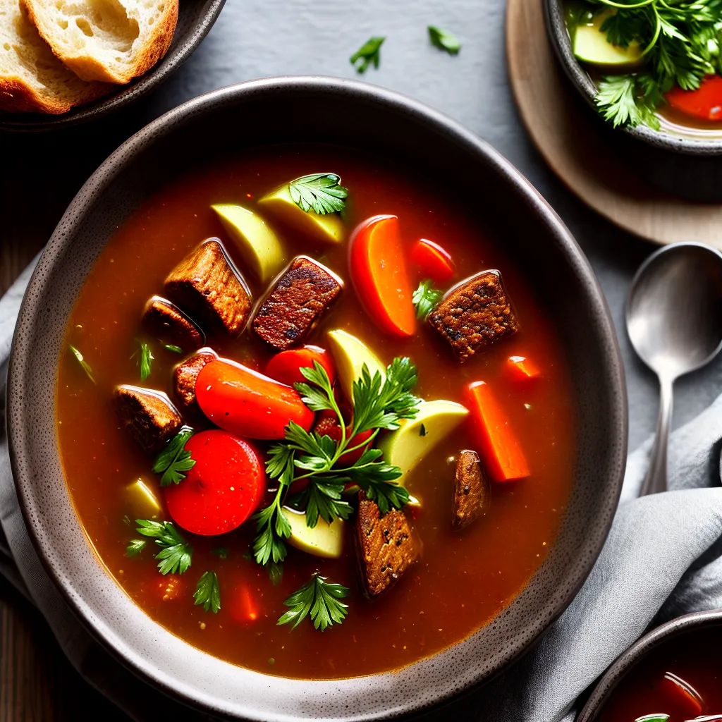 Fotos sopa montanhas mantiqueira legumes carne pao