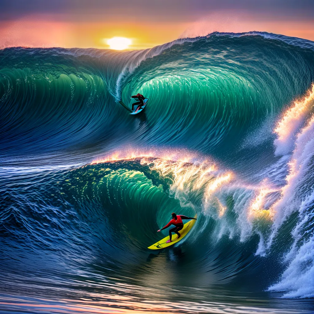 Fotos surf por do sol desafio determinacao