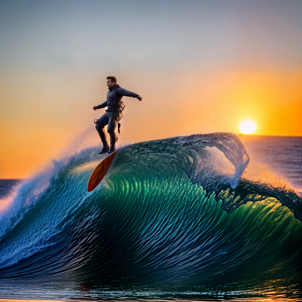 Fotos surf por do sol onda alta emocao
