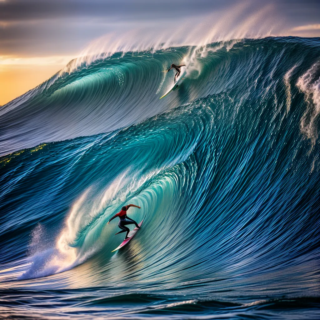 Fotos surf por do sol onda azul