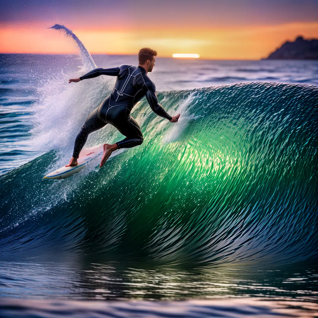 Fotos surf por do sol onda cores