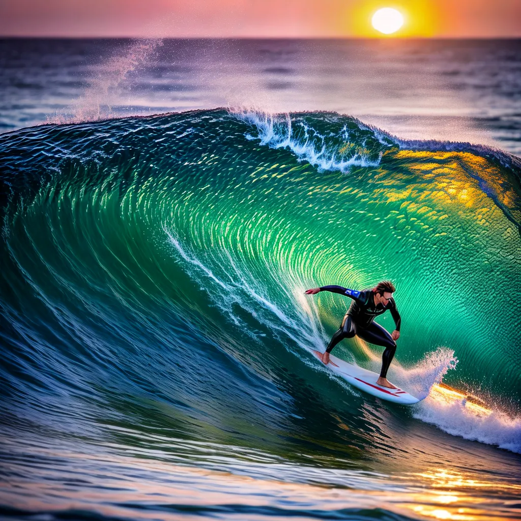 Fotos surf por do sol onda equilibrio