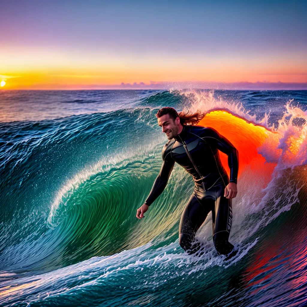Fotos surf por do sol sorriso onda