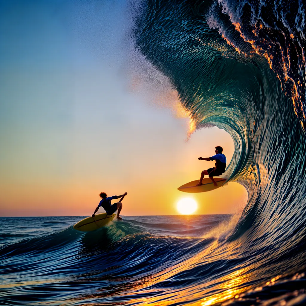 Fotos surf por do sol sorriso