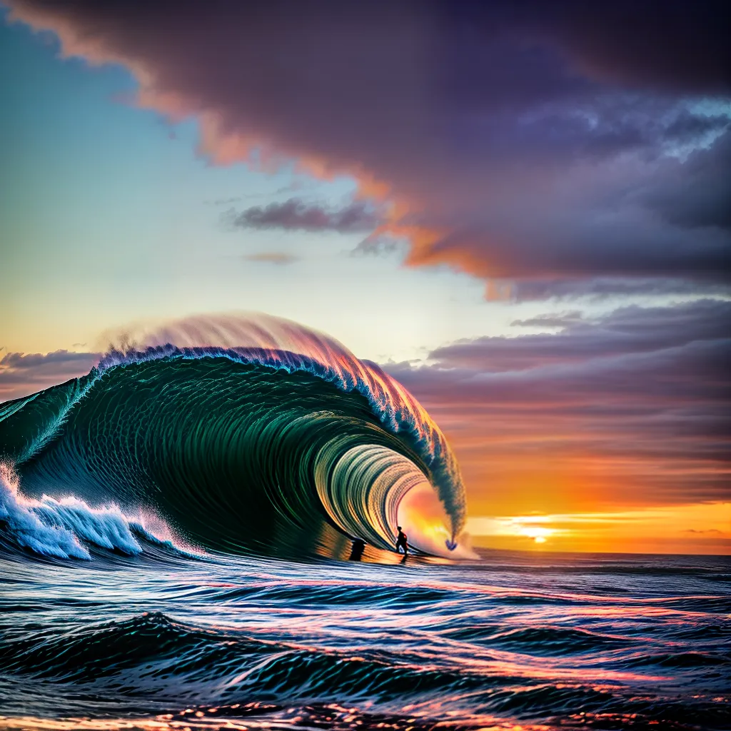 Desvendando o Significado de Sonhar com Ondas Gigantes. 5 Fotos surfar por do sol ondas gigantes