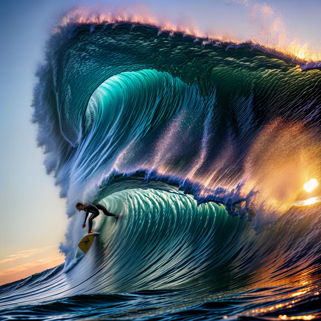 Descubra o Significado dos Sonhos com o Mar e Esportes Aquáticos 4 Fotos surfe onda por do sol aventura