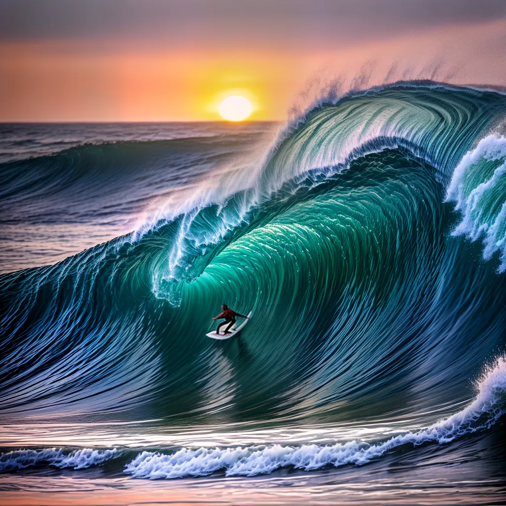 Fotos surfe por do sol onda emocao