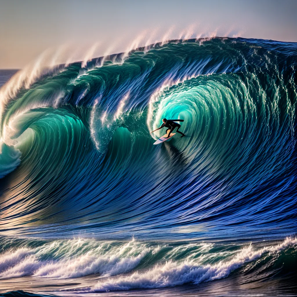 Descubra o que Significa Sonhar com Ondas Grandes 3 Fotos surfe por do sol onda gigante