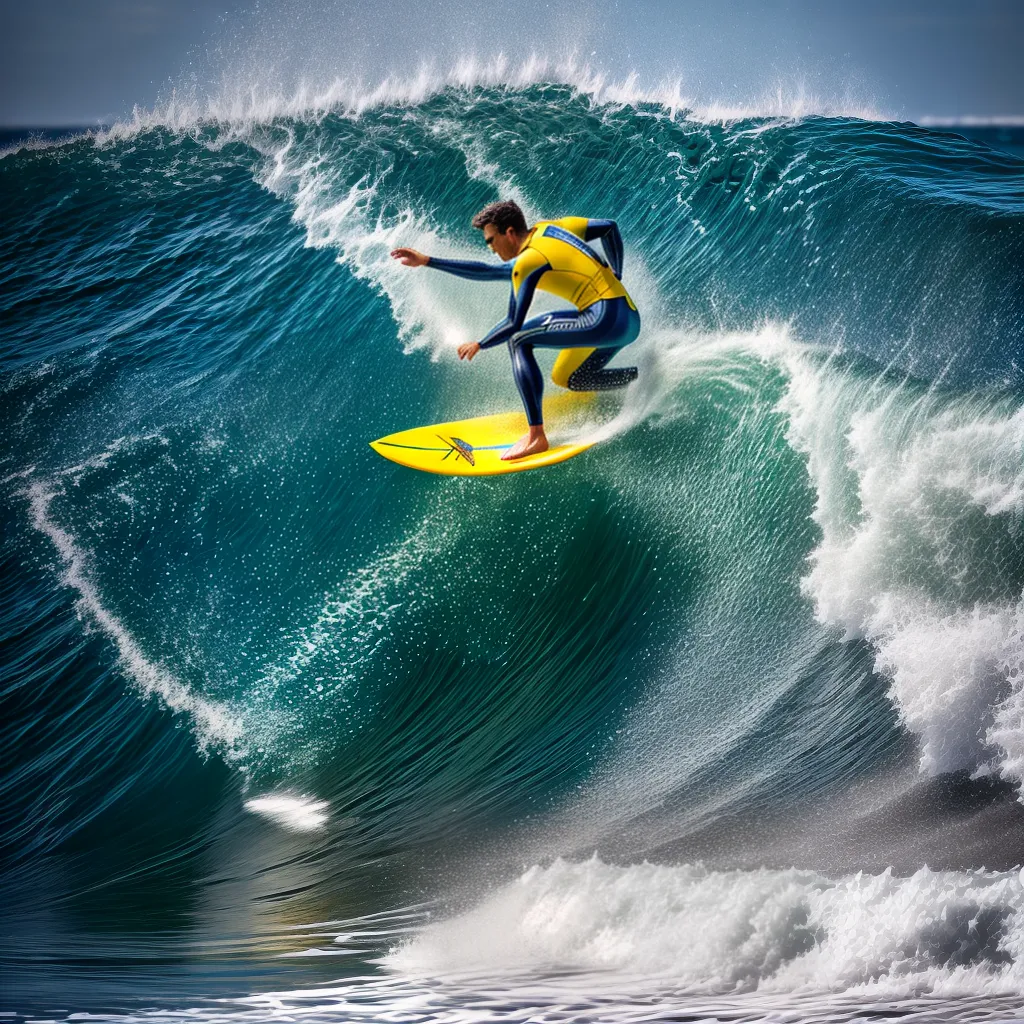 Fotos surfista onda azul amarelo liberdade
