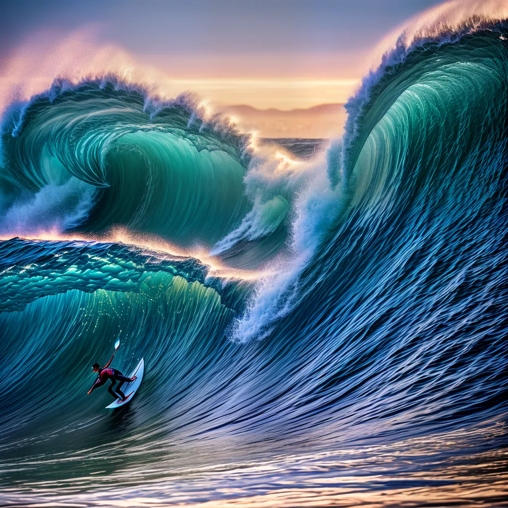 Desvendando o Significado de Sonhar com Ondas Gigantes. 3 Fotos surfista onda azul aventura