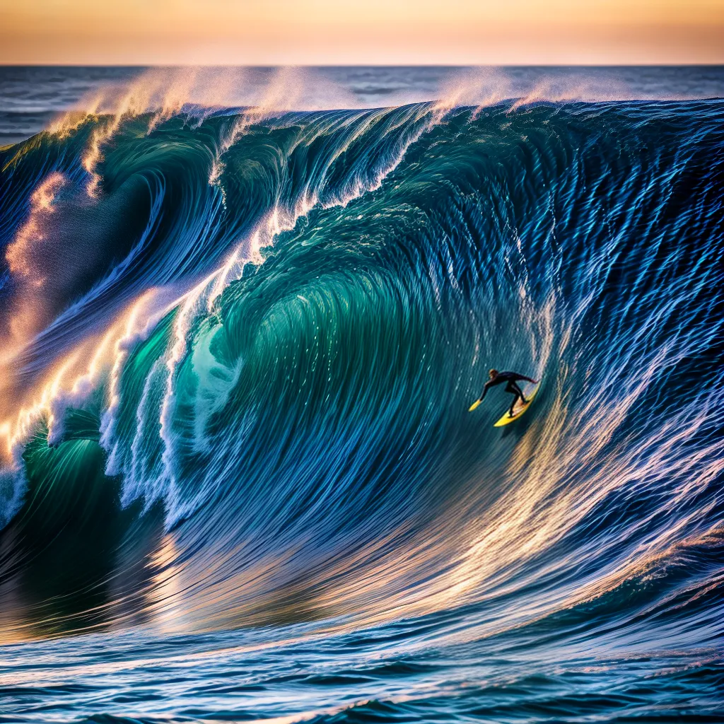 Significado dos Sonhos com Surfe: Acordando o Gigante Interior. 3 Fotos surfista onda por do sol coragem