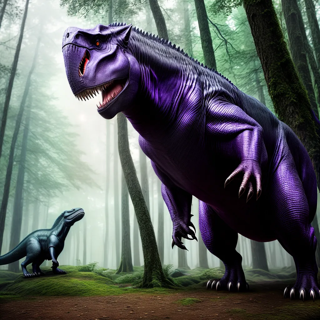 Fotos t rex roxo crianca floresta sonho