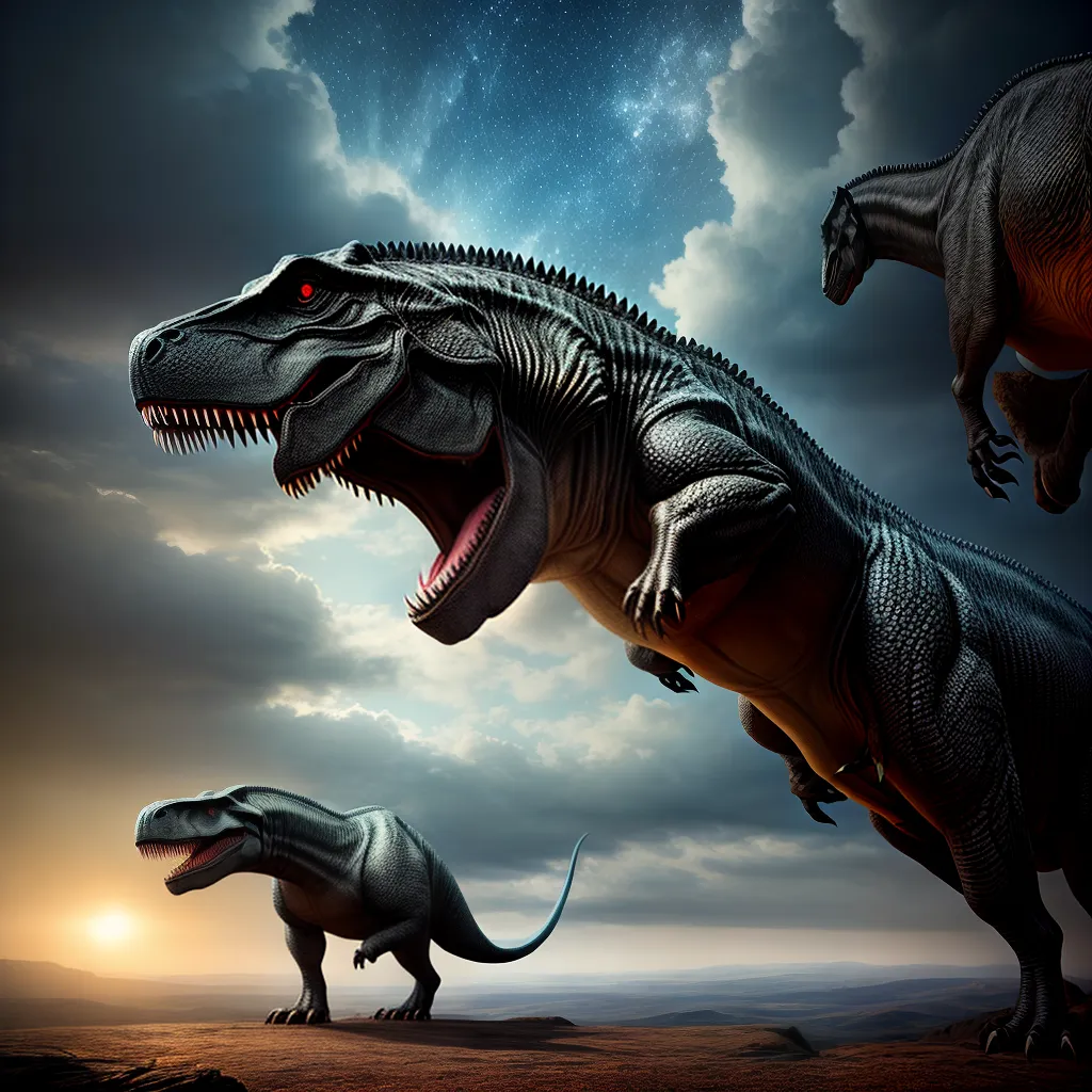 Sonhar com Dinossauro Gigante: descubra o seu significado 2 Fotos t rex sonho paisagem misterio