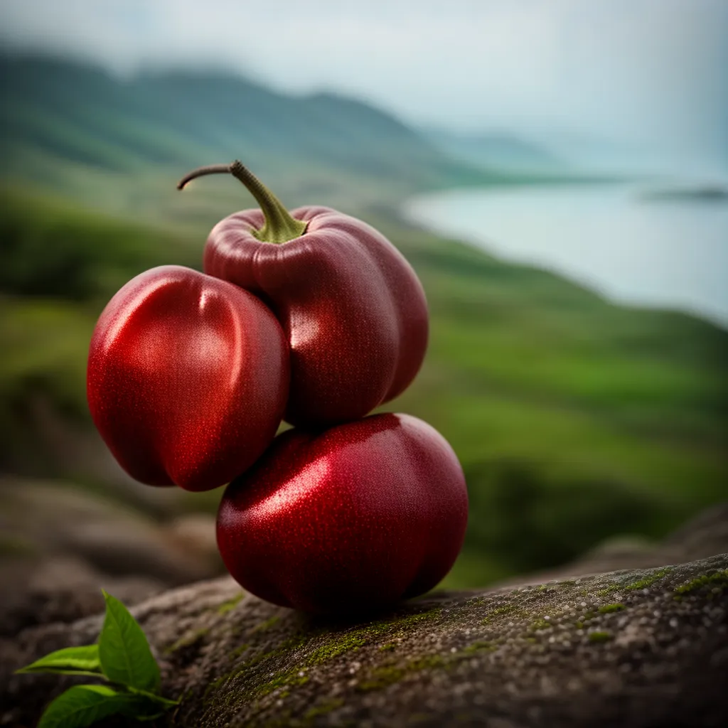 Fotos tamarillo fruta vermelha paisagem onirica
