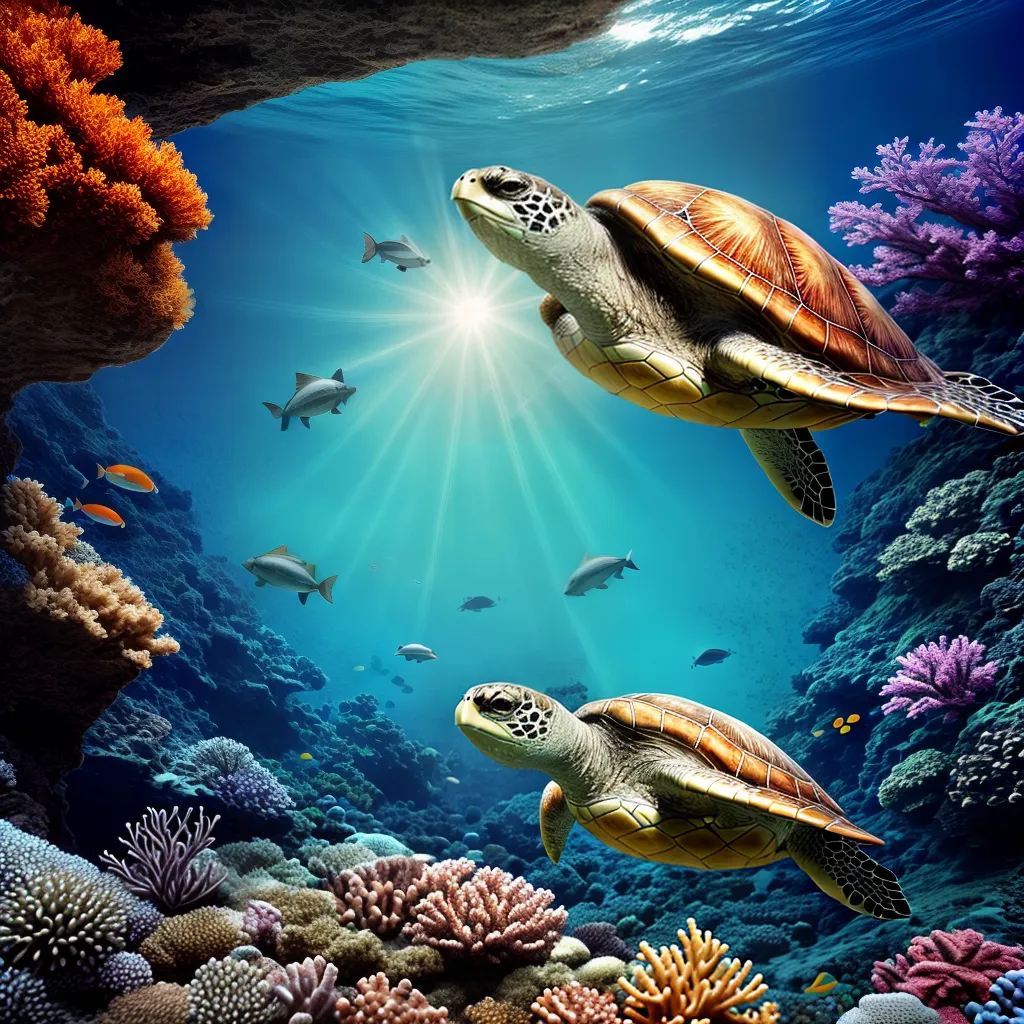Fotos tartaruga sonho oceano peixes coral
