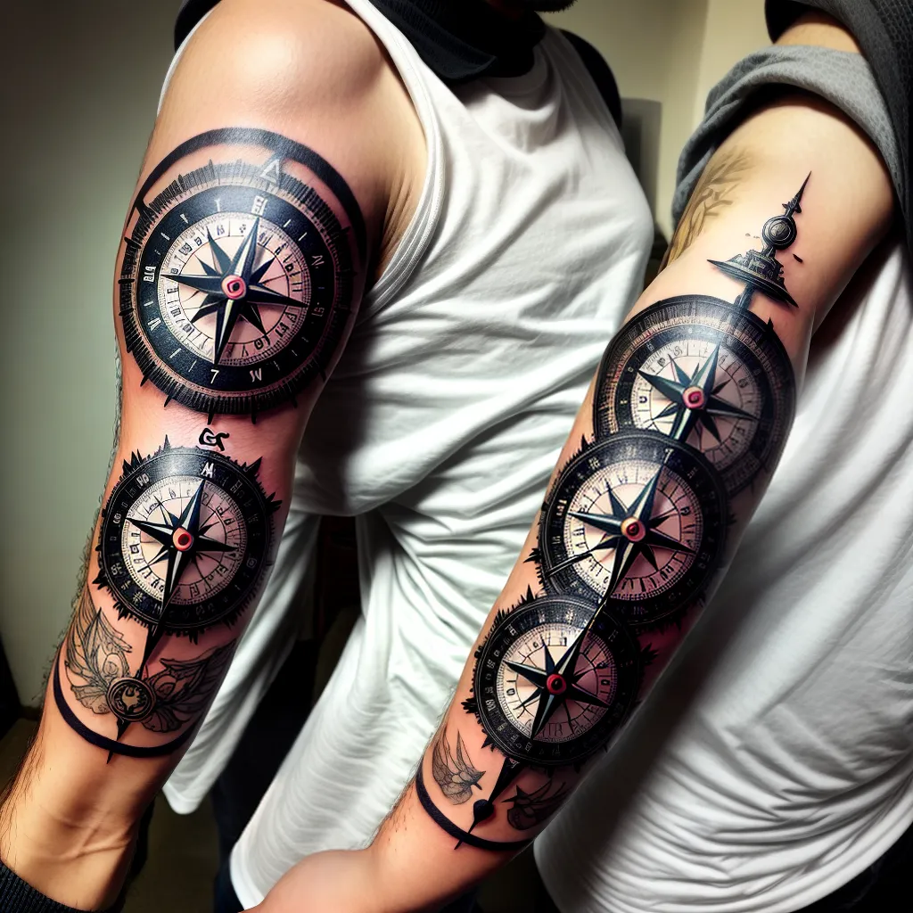 Fotos tatuagem bussola direcao aventura 1