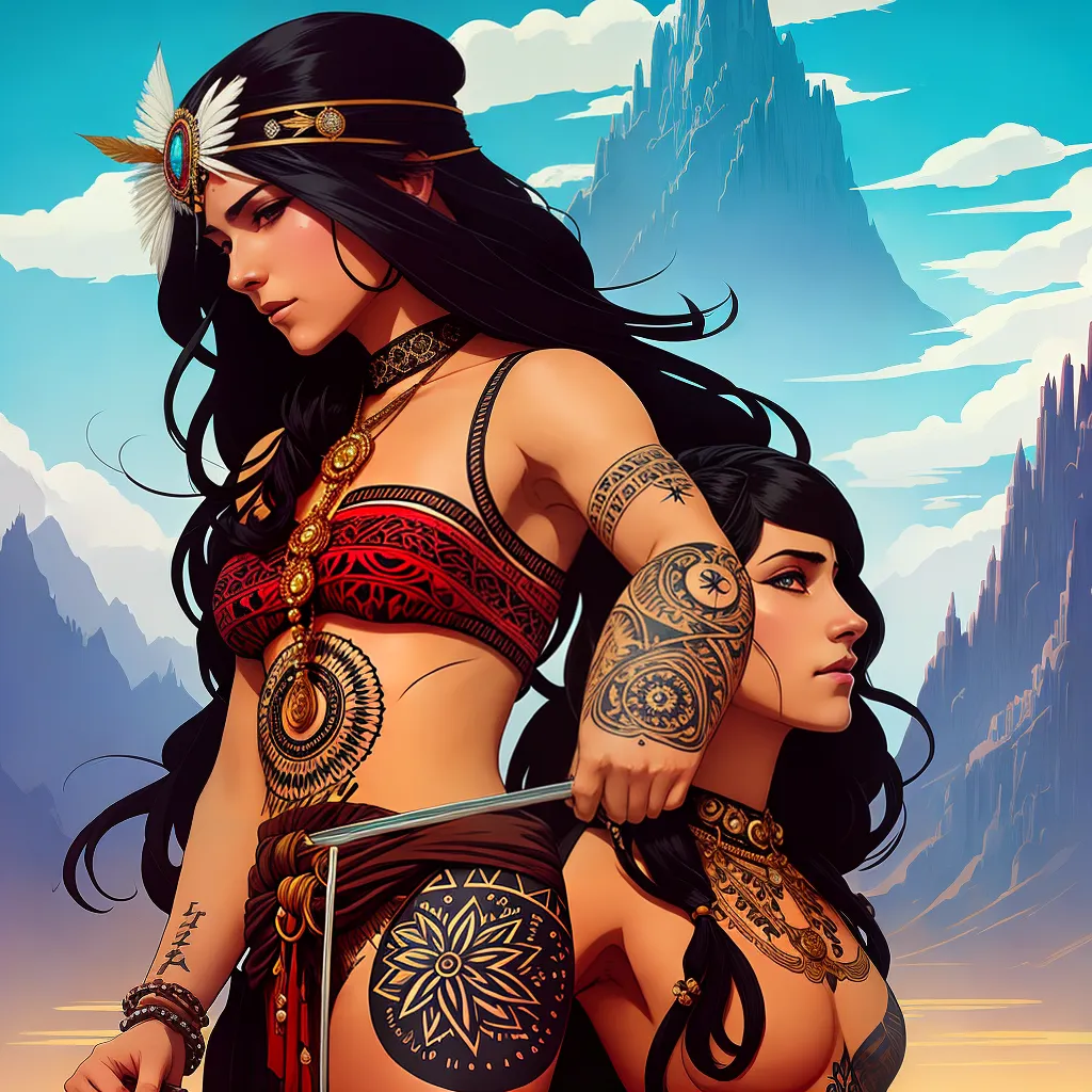 Fotos tatuagem indigena mulher flecha natureza