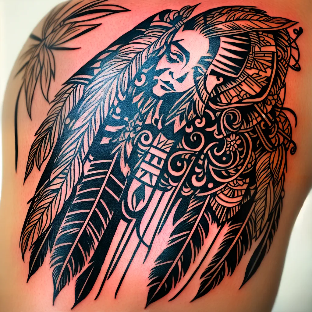 Fotos tatuagem indigena mulher pena
