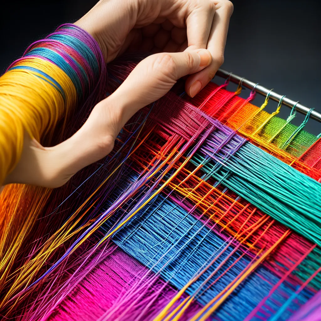 Fotos tecelagem artesanal cores maos