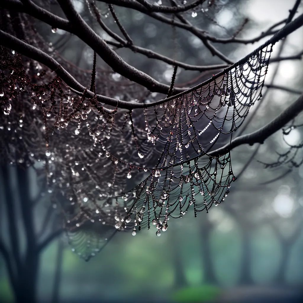 Fotos teia lua sombra gotas lendas aranha