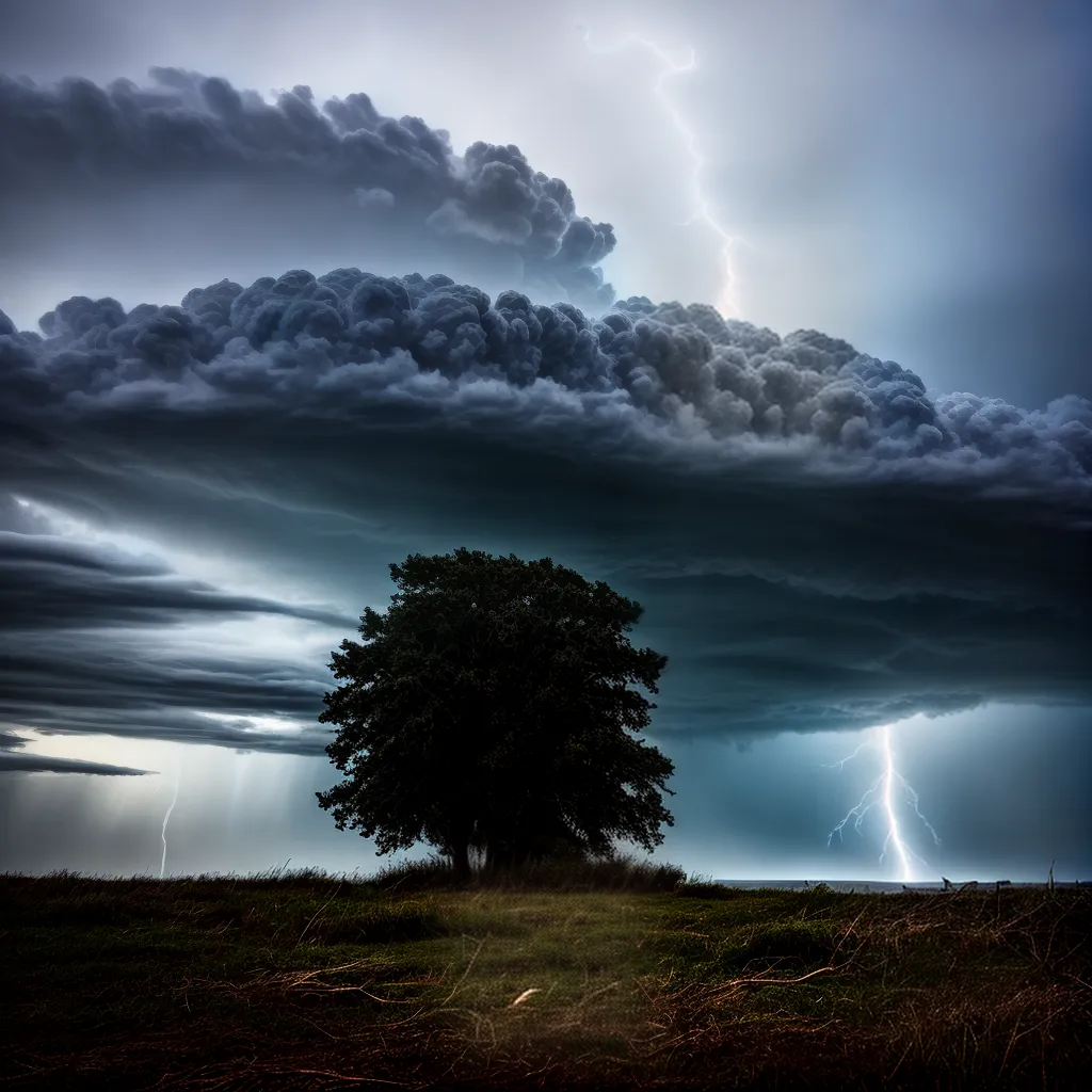 Tornado e Salpicado: Descubra o que significa sonhar com um tornado e chuva forte. 2 Fotos tema tempestade raios tornado chuva