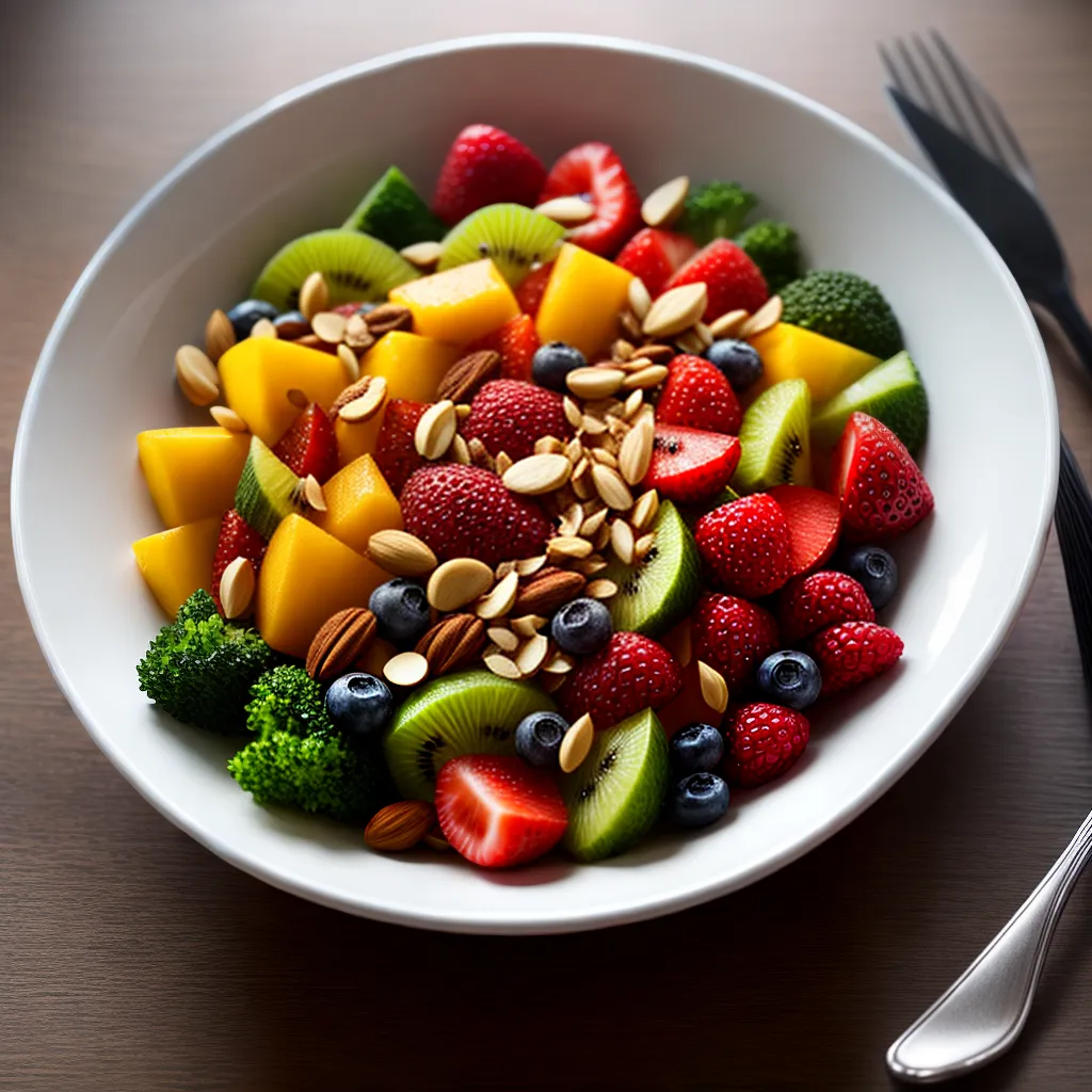 Fotos tigela colorida frutas legumes nozes