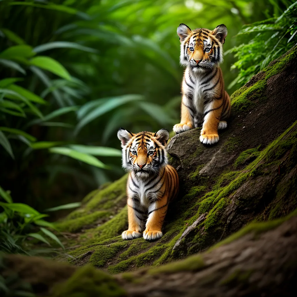 Persistência Teimosa: Qual o Significado de Sonhar com Tigrezinho 4 Fotos tigre cub floresta determinacao