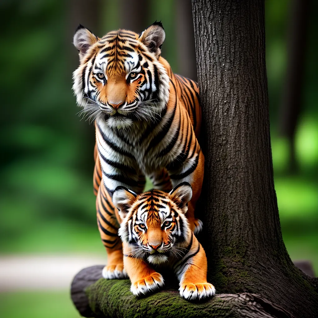 Persistência Teimosa: Qual o Significado de Sonhar com Tigrezinho 3 Fotos tigre filhote garra arvore persistencia
