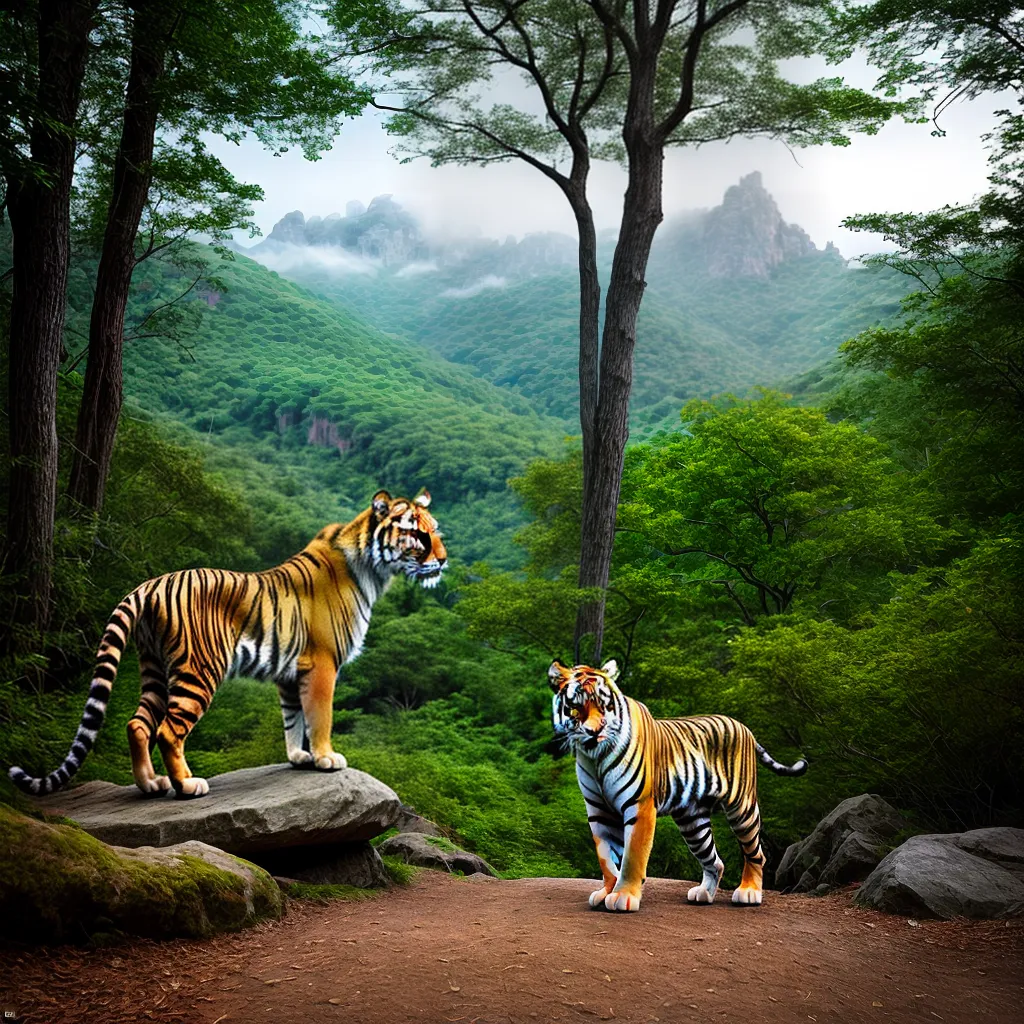 Fotos tigre floresta verde conservacao animais
