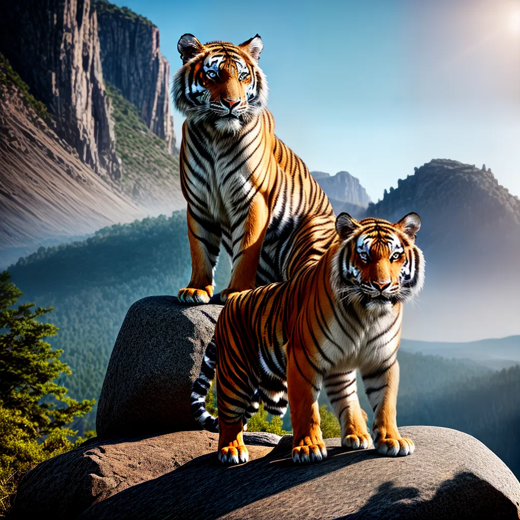 Fotos tigre poderoso paisagem infinita
