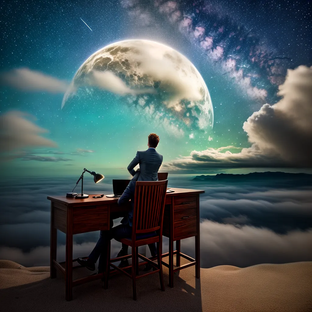 5. Sonhando com o Escritório: Entenda o Significado de Sonhar com seu Ambiente de Trabalho 2 Fotos trabalho ideal nuvens estrelas