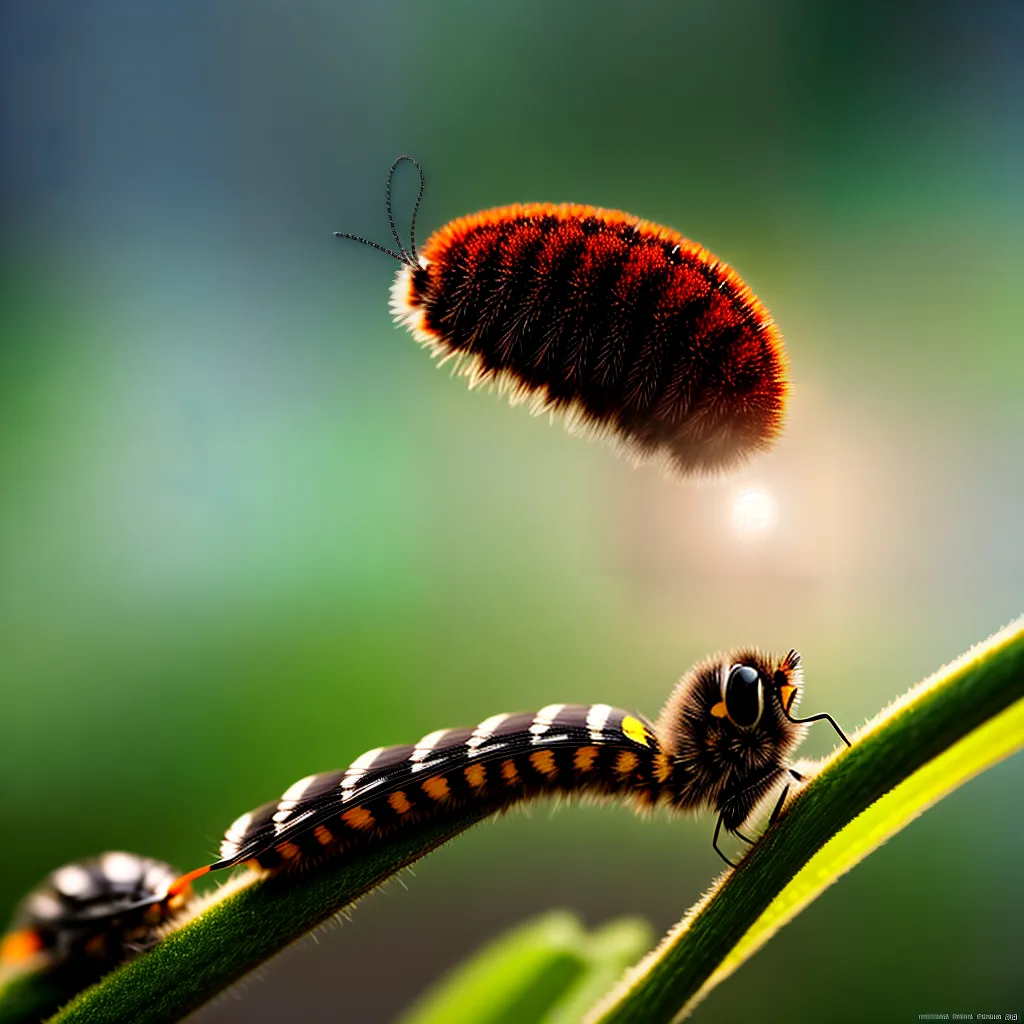 Fotos transformacao borboleta caterpillar cores 1