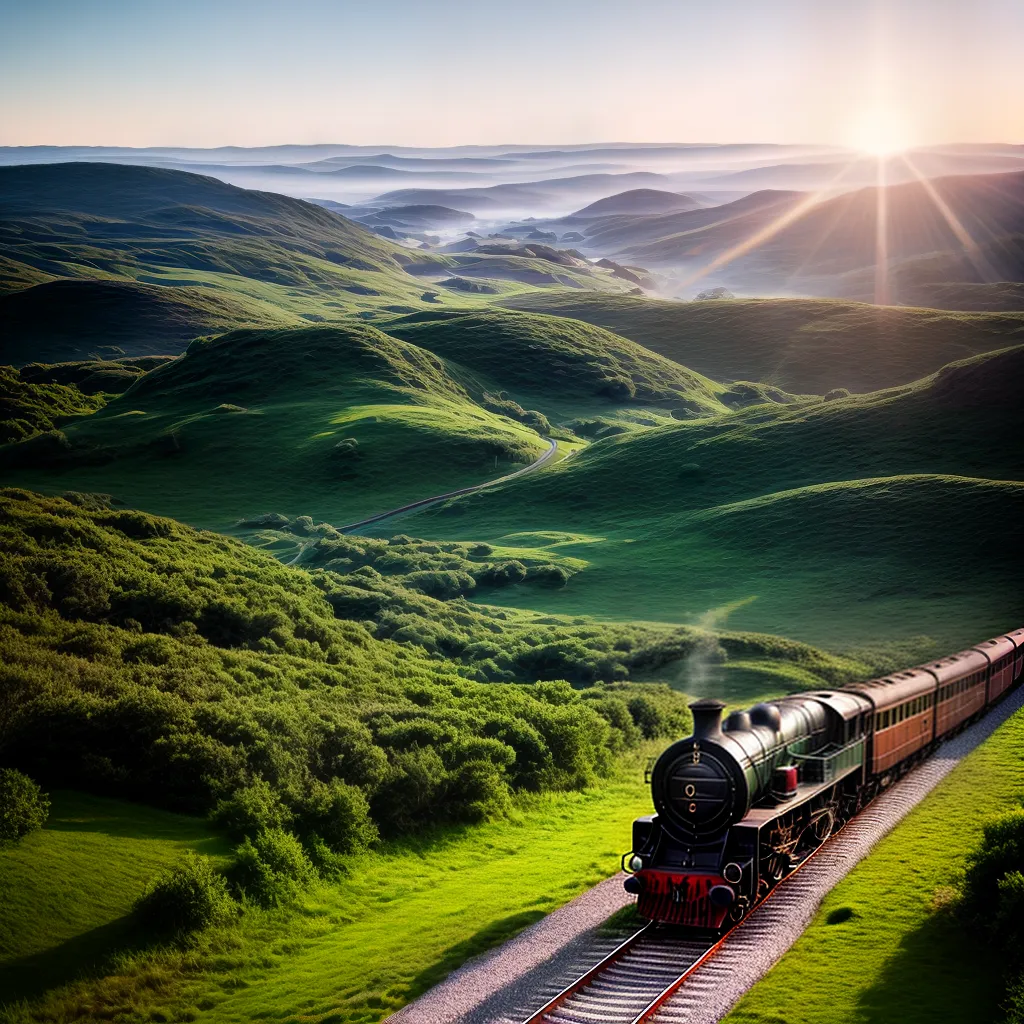 Trem de Emoções: Saiba o que significa sonhar com viagens de trem 2 Fotos trem vintage paisagem por do sol