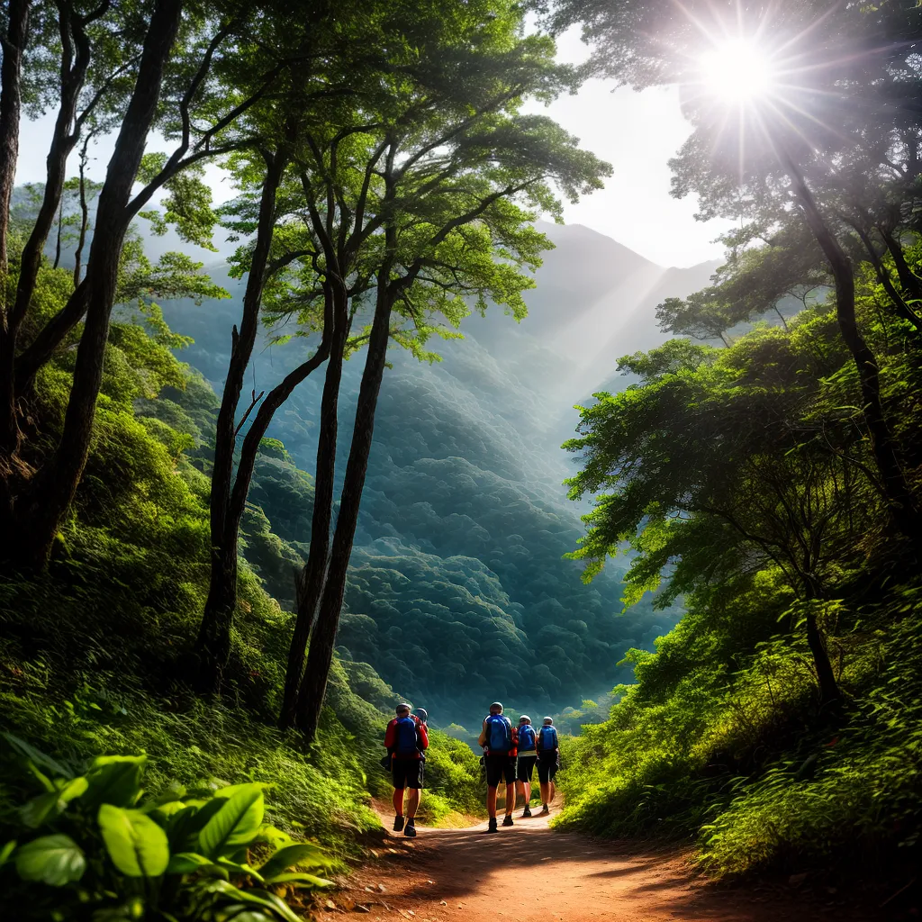 Fotos trilha floresta por do sol montanha
