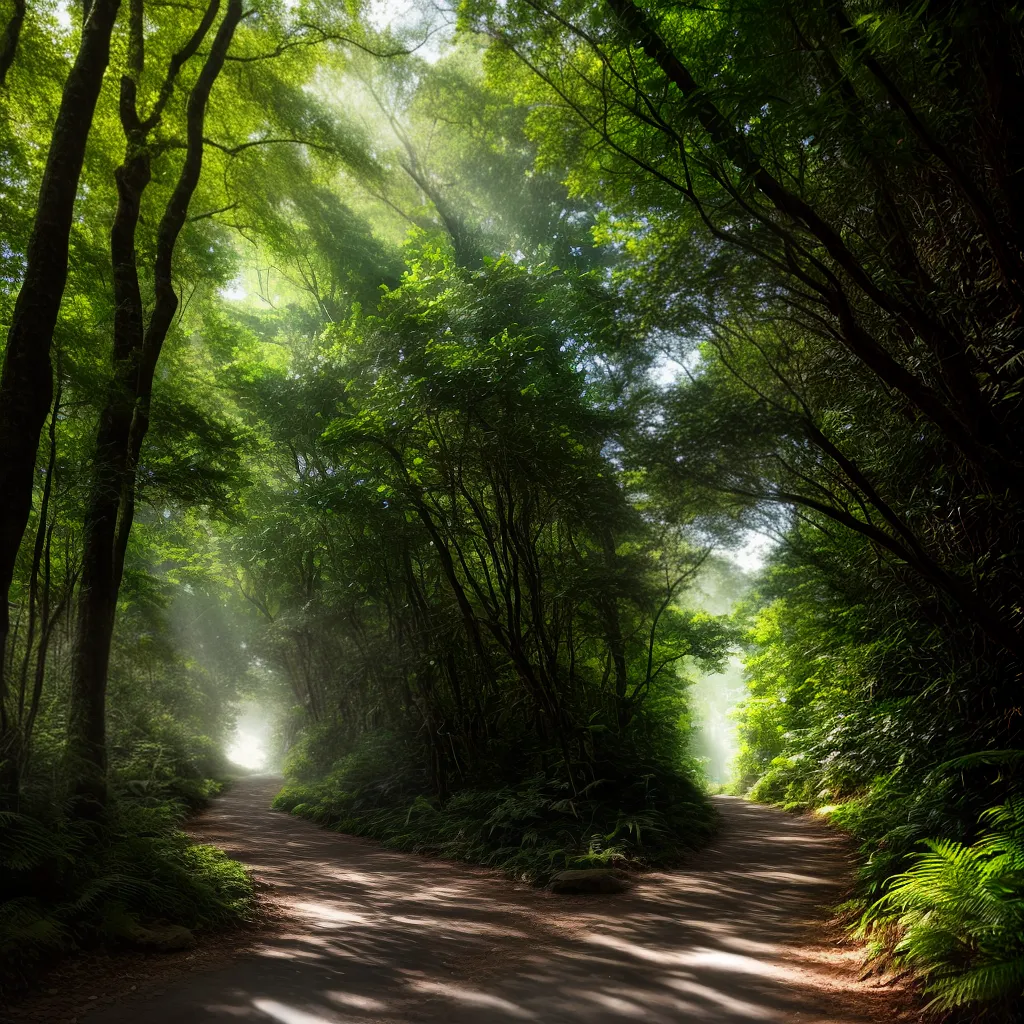 Encontrando Respostas: Qual o Significado de Sonhar com Trilhas? 4 Fotos trilha floresta raios sol dream