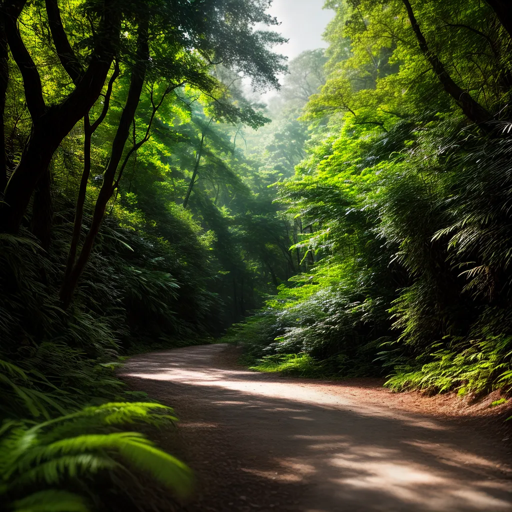 Fascinação pela Natureza: O Que Significa Sonhar com Trilhas? 2 Fotos trilha floresta sol aventura