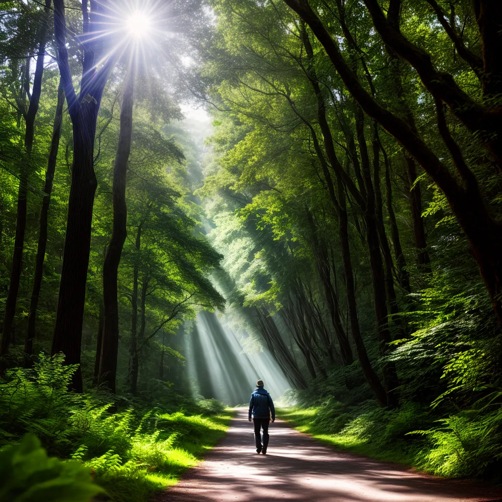 Caminhada na Trilha: Qual o Significado de Sonhar com Natureza? 4 Fotos trilha floresta sol natureza aventura 1