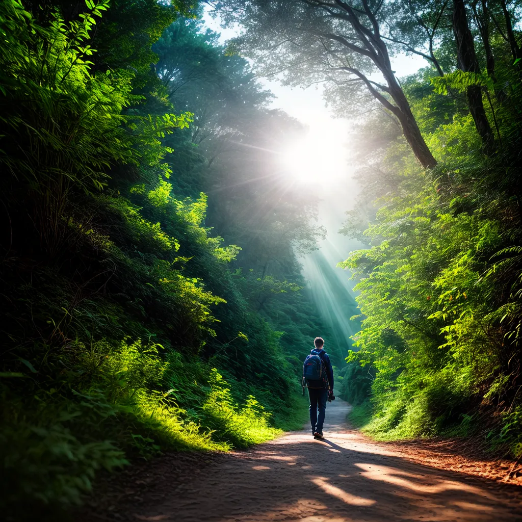 Caminhada na Trilha: Qual o Significado de Sonhar com Natureza? 2 Fotos trilha natureza luz autoconhecimento
