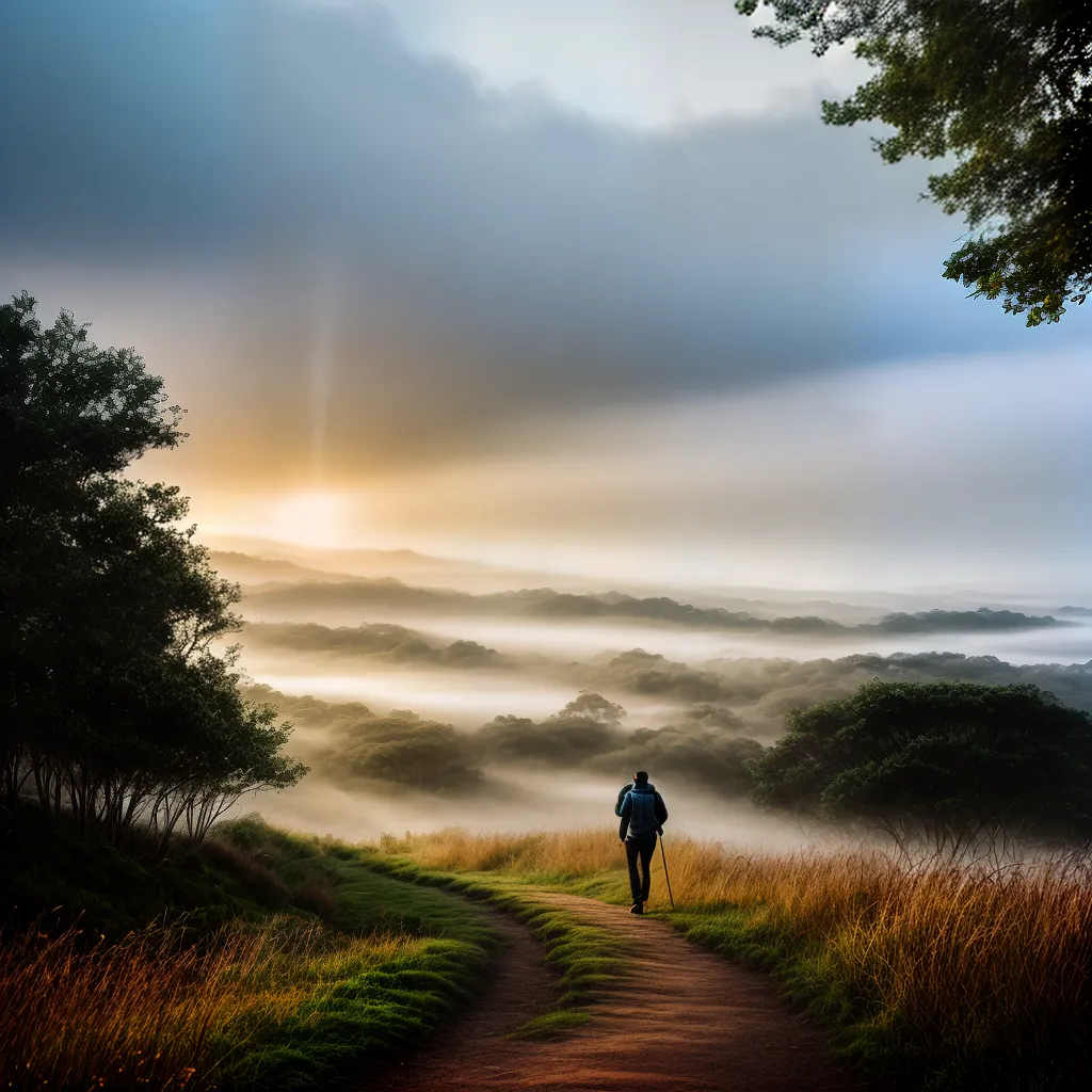 Desvendando os sonhos com sensibilidade e trilhas. 2 Fotos trilha nevoa sonhos sensivel