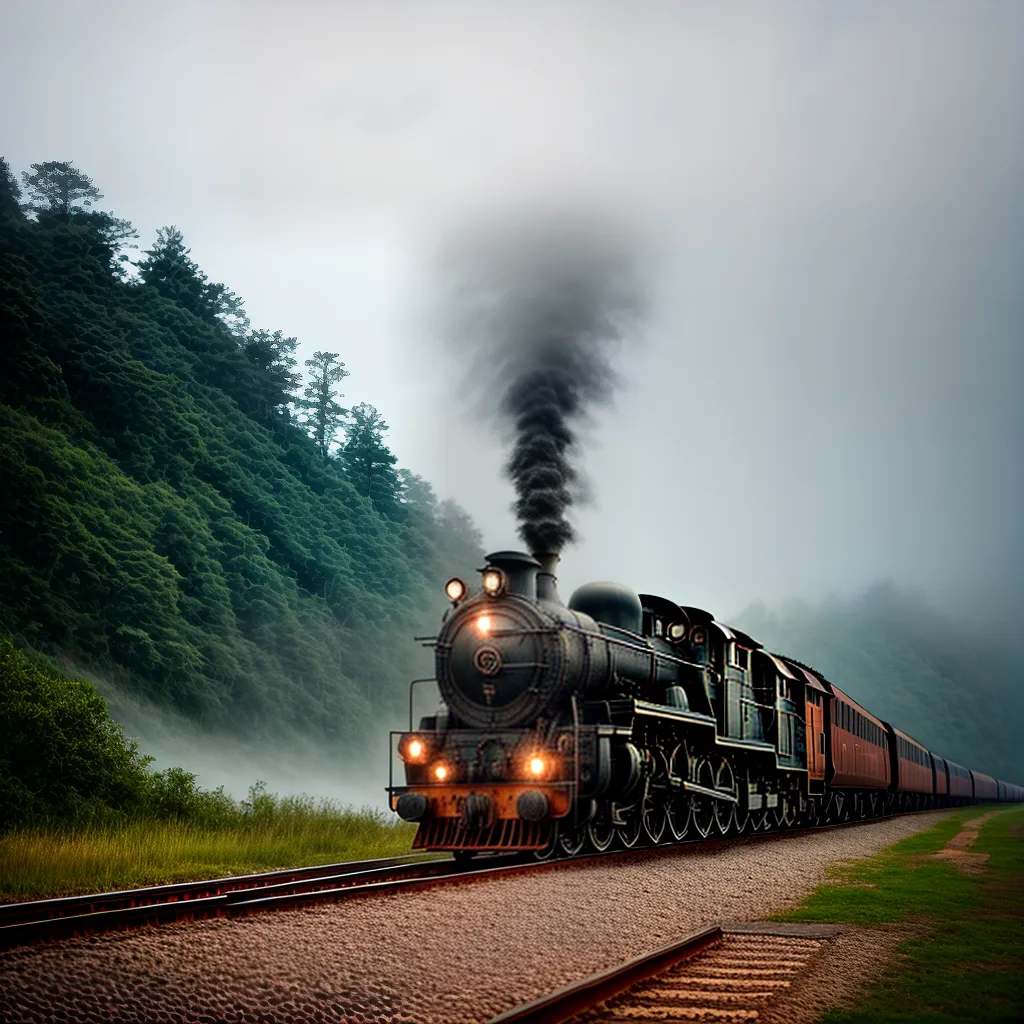 Ferrovia nos Sonhos: Sua Jornada Emocional e Espiritual. 3 Fotos trilho nevoa jornada misterio